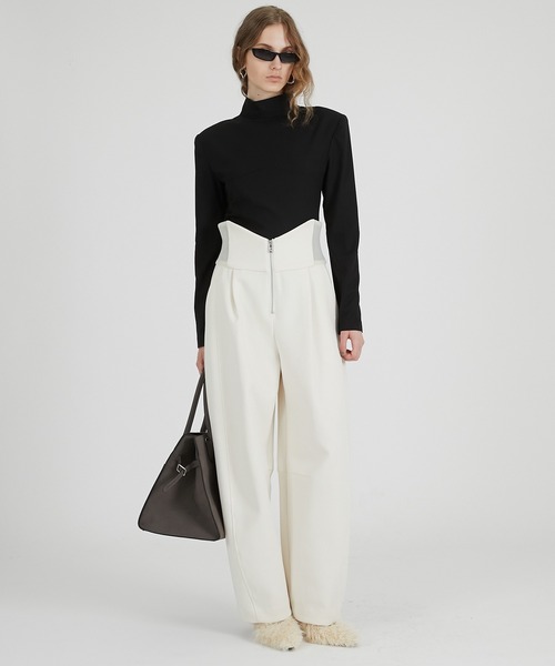 PRANK PROJECT（プランクプロジェクト）の「ハイウエストパンツ / High-waisted pants（その他パンツ・レディース・ブラック/ホワイト/グレー・38/36）」の7枚目の写真