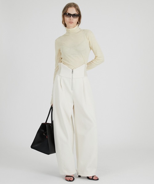 PRANK PROJECT（プランクプロジェクト）の「ハイウエストパンツ / High-waisted pants（その他パンツ・レディース・ブラック/ホワイト/グレー・38/36）」の9枚目の写真