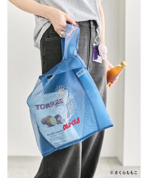 Samansa Mos2 blue（サマンサモスモスブルー）の「COJI-COJI/シアートート（ハンドバッグ・レディース・ネイビー/オフホワイト・F）」の2枚目の写真