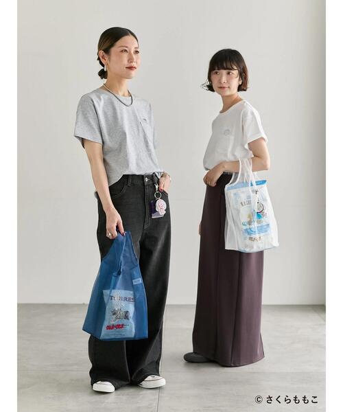 Samansa Mos2 blue（サマンサモスモスブルー）の「COJI-COJI/シアートート（ハンドバッグ・レディース・ネイビー/オフホワイト・F）」の3枚目の写真