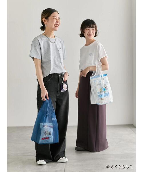 Samansa Mos2 blue（サマンサモスモスブルー）の「COJI-COJI/シアートート（ハンドバッグ・レディース・ネイビー/オフホワイト・F）」の5枚目の写真