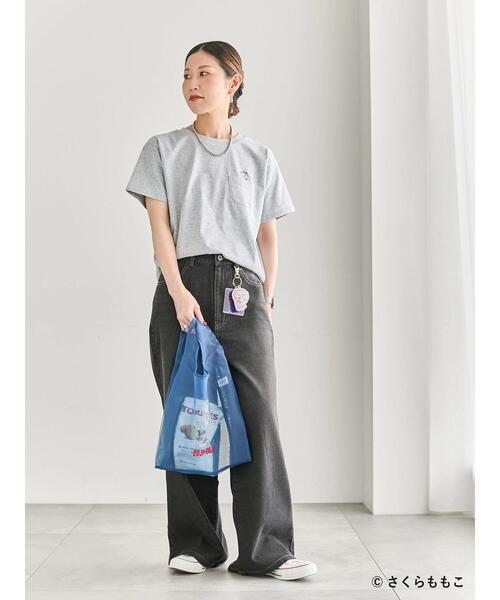 Samansa Mos2 blue（サマンサモスモスブルー）の「COJI-COJI/シアートート（ハンドバッグ・レディース・ネイビー/オフホワイト・F）」の13枚目の写真