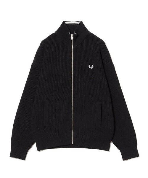 フレッドペリー ジップアップニットカーディガン　ブラック　ドライバーズニット 別注】FRED PERRY / ドライバーズニット（カーディガン/ボレロ）｜FRED