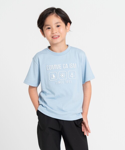 COMME CA ISM(コムサイズム)の「エンボス プリント Tシャツ(Tシャツ/カットソー・キッズ・ブラック/サックスブルー/ライトグレー・120cm/110cm/100cm/150cm/140cm/130cm)」の3枚目の写真