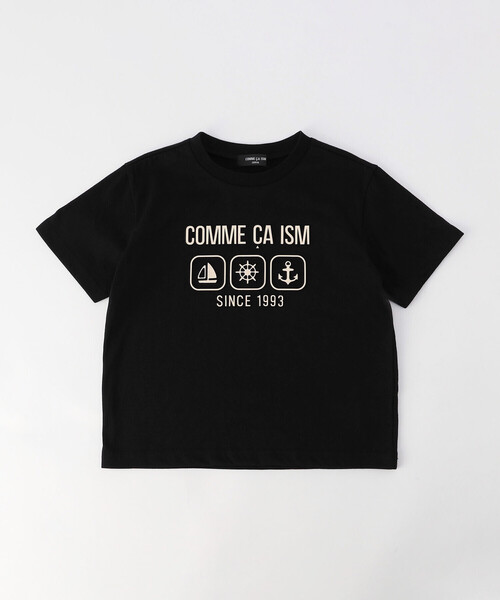 COMME CA ISM(コムサイズム)の「エンボス プリント Tシャツ(Tシャツ/カットソー・キッズ・ブラック/サックスブルー/ライトグレー・120cm/110cm/100cm/150cm/140cm/130cm)」の2枚目の写真