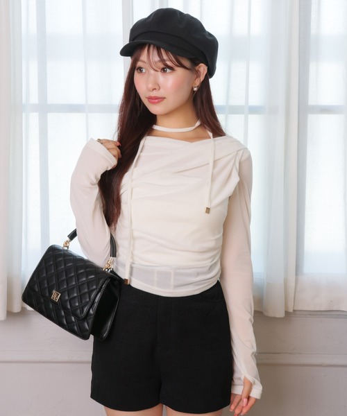 LIPSERVICE（リップサービス）の「ベルト付コンパクトショートパンツ（その他パンツ・レディース・ベージュ/ネイビー/グレー/ブラック/アイボリー・M/S）」の19枚目の写真