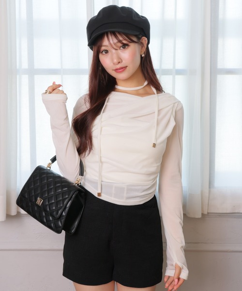 LIPSERVICE（リップサービス）の「ベルト付コンパクトショートパンツ（その他パンツ・レディース・ベージュ/ネイビー/グレー/ブラック/アイボリー・M/S）」の20枚目の写真