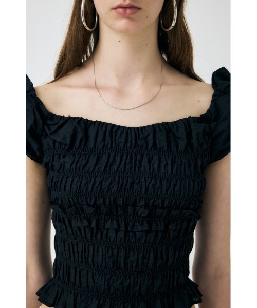 MOUSSY(マウジー)の「【EC・一部店舗限定】GATHER ブラウス(シャツ/ブラウス・レディース・ホワイト/ブラック・FREE)」の9枚目の写真