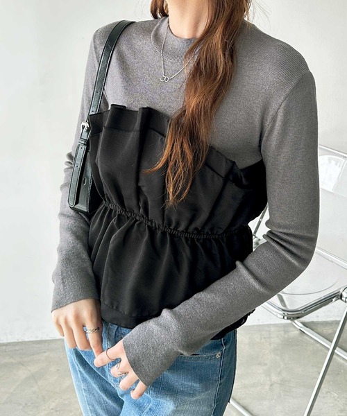 GeeRA(ジーラ)の「ビスチェドッキングニット(ニット/セーター・レディース・グレー/ブラック・MEDIUM/LARGE/X-LARGE)」の11枚目の写真