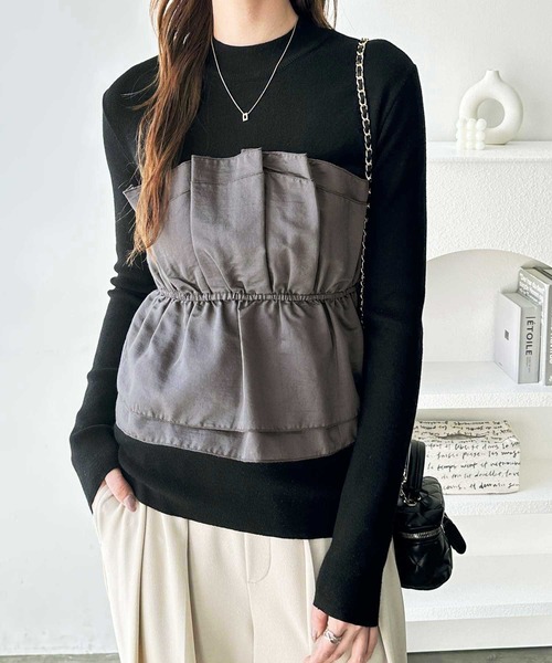 GeeRA(ジーラ)の「ビスチェドッキングニット(ニット/セーター・レディース・グレー/ブラック・MEDIUM/LARGE/X-LARGE)」の8枚目の写真