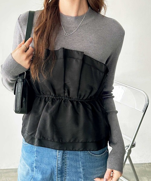 GeeRA(ジーラ)の「ビスチェドッキングニット(ニット/セーター・レディース・グレー/ブラック・MEDIUM/LARGE/X-LARGE)」の9枚目の写真