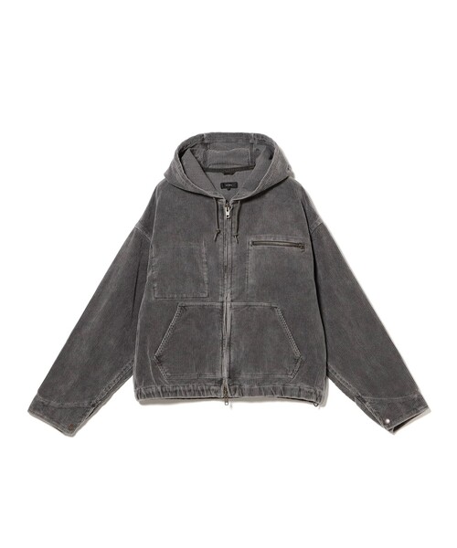 BEAMS（ビームス）の「ワイドショートフィット フェード コーデュロイ フーデットブルゾン（ブルゾン・メンズ・ブラウン/チャコールグレー・S/XL/L/M）」の3枚目の写真