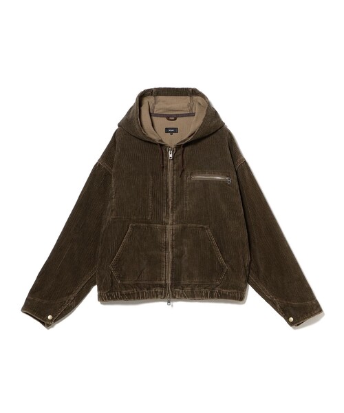 BEAMS（ビームス）の「ワイドショートフィット フェード コーデュロイ フーデットブルゾン（ブルゾン・メンズ・ブラウン/チャコールグレー・S/XL/L/M）」の11枚目の写真