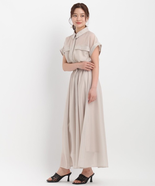 Andemiu（アンデミュウ）の「シャツセットアップ582104（シャツワンピース・レディース・レッド/ライトグレー/ネイビー/モカ/ダークグレー/ブラック・FREE）」の7枚目の写真