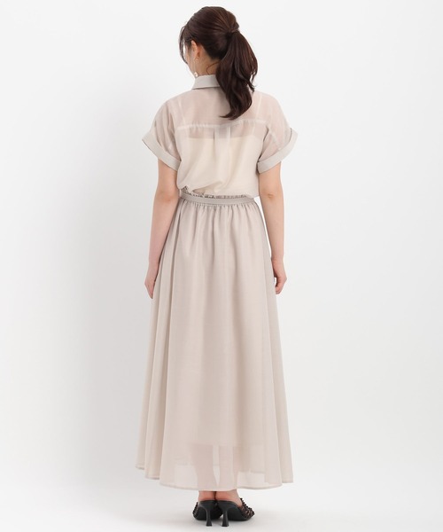 Andemiu（アンデミュウ）の「シャツセットアップ582104（シャツワンピース・レディース・レッド/ライトグレー/ネイビー/モカ/ダークグレー/ブラック・FREE）」の9枚目の写真