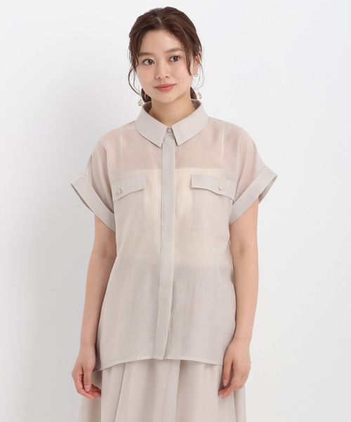 Andemiu（アンデミュウ）の「シャツセットアップ582104（シャツワンピース・レディース・レッド/ライトグレー/ネイビー/モカ/ダークグレー/ブラック・FREE）」の10枚目の写真