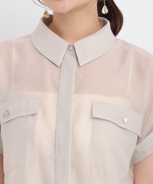 Andemiu（アンデミュウ）の「シャツセットアップ582104（シャツワンピース・レディース・レッド/ライトグレー/ネイビー/モカ/ダークグレー/ブラック・FREE）」の14枚目の写真