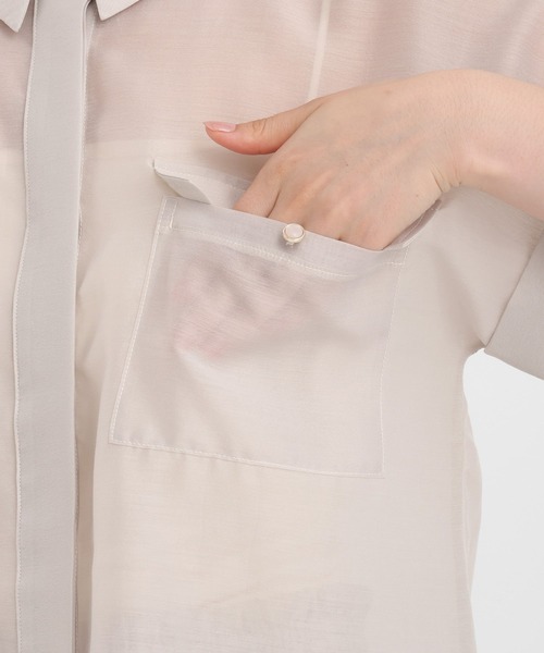 Andemiu（アンデミュウ）の「シャツセットアップ582104（シャツワンピース・レディース・レッド/ライトグレー/ネイビー/モカ/ダークグレー/ブラック・FREE）」の17枚目の写真