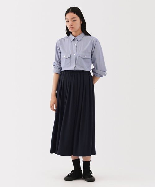 MUJI Labo（ムジラボ）の「〔MUJI Labo〕婦人　ジャージープリーツスカート（スカート・レディース・ブラック/チャコールグレー/ネイビー・S/M/L/XL）」の3枚目の写真