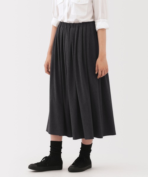 MUJI Labo（ムジラボ）の「〔MUJI Labo〕婦人　ジャージープリーツスカート（スカート・レディース・ブラック/チャコールグレー/ネイビー・S/M/L/XL）」の7枚目の写真