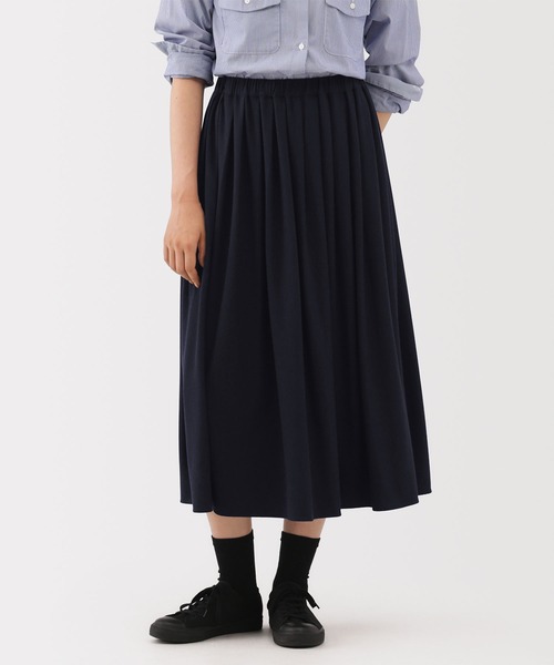 MUJI Labo（ムジラボ）の「〔MUJI Labo〕婦人　ジャージープリーツスカート（スカート・レディース・ブラック/チャコールグレー/ネイビー・S/M/L/XL）」の22枚目の写真