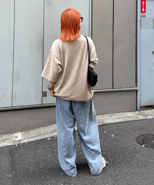 CIAOPANIC TYPY(チャオパニックティピー)の「【ユニセックス】アニマル柄犬サマーニット半袖Tシャツ(Tシャツ/カットソー・レディース・ライトグレー/ホワイト系その他/ネイビー/ベージュ・LARGE/MEDIUM)」の22枚目の写真