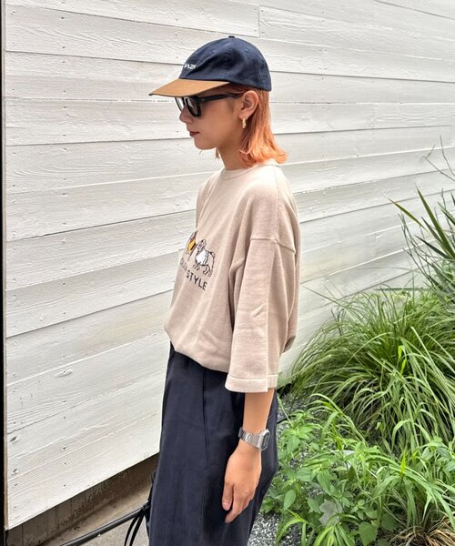 CIAOPANIC TYPY(チャオパニックティピー)の「【ユニセックス】アニマル柄犬サマーニット半袖Tシャツ(Tシャツ/カットソー・レディース・ライトグレー/ホワイト系その他/ネイビー/ベージュ・LARGE/MEDIUM)」の20枚目の写真