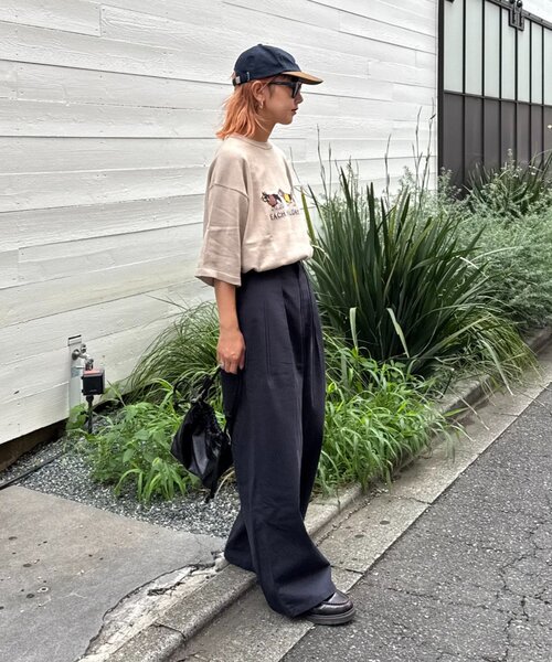 CIAOPANIC TYPY(チャオパニックティピー)の「【ユニセックス】アニマル柄犬サマーニット半袖Tシャツ(Tシャツ/カットソー・レディース・ライトグレー/ホワイト系その他/ネイビー/ベージュ・LARGE/MEDIUM)」の15枚目の写真