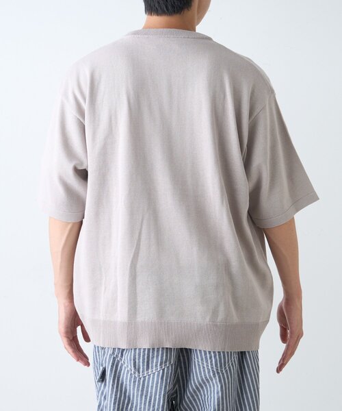 CIAOPANIC TYPY(チャオパニックティピー)の「【ユニセックス】アニマル柄犬サマーニット半袖Tシャツ(Tシャツ/カットソー・レディース・ライトグレー/ホワイト系その他/ネイビー/ベージュ・LARGE/MEDIUM)」の9枚目の写真