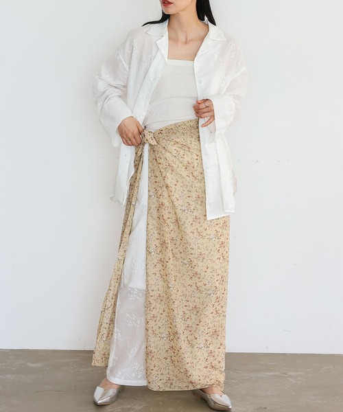 No Rule No Line（ノール－ルノーライン）の「コットンフラワーエンブロイダリーレースパンツ パンチング刺繍レース（スカラップ）レースシアーパンツ（その他パンツ・レディース・ブラック/ホワイト・FREE）」の20枚目の写真