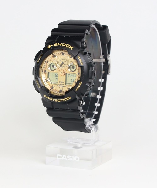 G-SHOCK(ジーショック)の「Black and Gold Series / GA-100GGB-1A9JF(アナログ腕時計・メンズ・ブラック×ゴールド・FREE)」の2枚目の写真