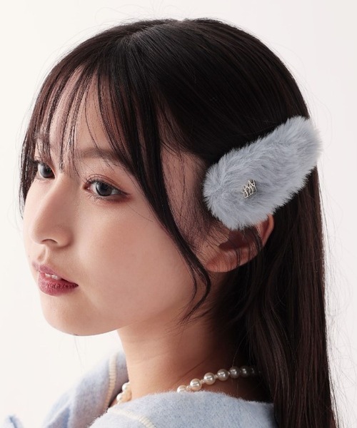 repipi armario（レピピ アルマリオ）の「【2個SET】RAファーパッチンピン（ヘアピン・キッズ・グレー/ブルー/ホワイト/ブラウン・FREE）」の2枚目の写真