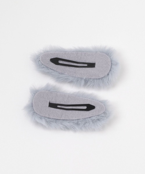 repipi armario（レピピ アルマリオ）の「【2個SET】RAファーパッチンピン（ヘアピン・キッズ・グレー/ブルー/ホワイト/ブラウン・FREE）」の8枚目の写真