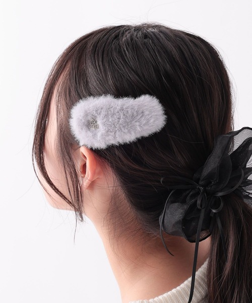 repipi armario（レピピ アルマリオ）の「【2個SET】RAファーパッチンピン（ヘアピン・キッズ・グレー/ブルー/ホワイト/ブラウン・FREE）」の12枚目の写真