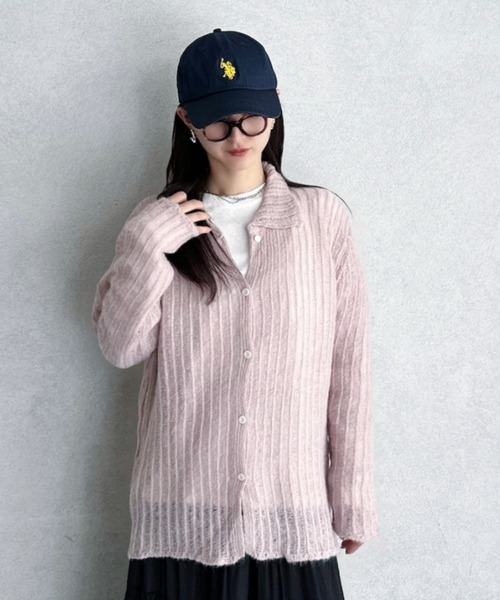 【2点セット】Gideon Oberson カーディガン パレオ ざっくり編み 2点セット】Gideon Oberson カーディガン パレオ ざっくり編み 2点