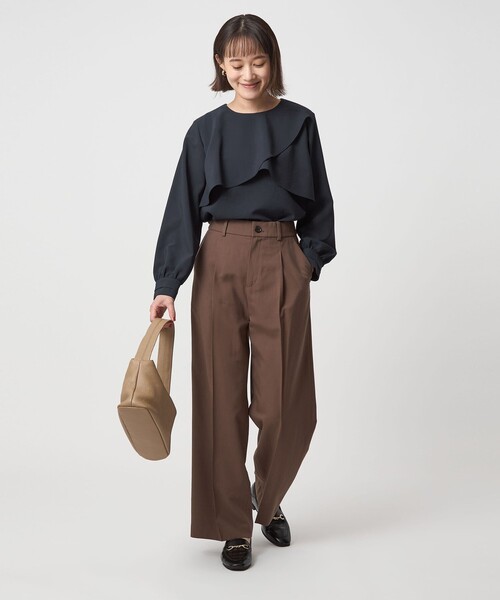 green label relaxing（グリーンレーベルリラクシング）の「ケープ ロングスリーブ ブラウス（シャツ/ブラウス・レディース・ネイビー/ライム/オフホワイト・FREE）」の19枚目の写真