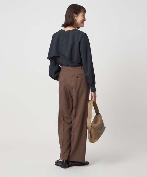 green label relaxing（グリーンレーベルリラクシング）の「ケープ ロングスリーブ ブラウス（シャツ/ブラウス・レディース・ネイビー/ライム/オフホワイト・FREE）」の21枚目の写真