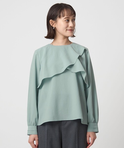 セール】ケープ ロングスリーブ ブラウス（シャツ/ブラウス）｜green