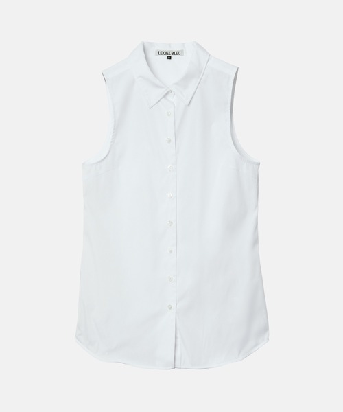 LE CIEL BLEU(ルシェルブルー)の「スリーブレスシャツwワイヤーディテーリング / Sleeveless Shirt w/Wire Detailing(シャツ/ブラウス・レディース・ベージュ/オフホワイト/ライトピンク/ライトブルー・36/38)」の1枚目の写真