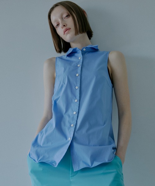 LE CIEL BLEU(ルシェルブルー)の「スリーブレスシャツwワイヤーディテーリング / Sleeveless Shirt w/Wire Detailing(シャツ/ブラウス・レディース・ベージュ/オフホワイト/ライトピンク/ライトブルー・36/38)」の3枚目の写真