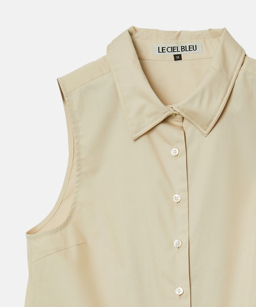 LE CIEL BLEU(ルシェルブルー)の「スリーブレスシャツwワイヤーディテーリング / Sleeveless Shirt w/Wire Detailing(シャツ/ブラウス・レディース・ベージュ/オフホワイト/ライトピンク/ライトブルー・36/38)」の14枚目の写真