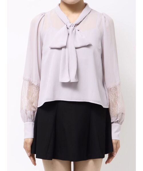 MERCURYDUO(マーキュリーデュオ)の「ポイントレースボウタイブラウス(シャツ/ブラウス・レディース・オフホワイト/ブラック/ラベンダー・FREE)」の17枚目の写真