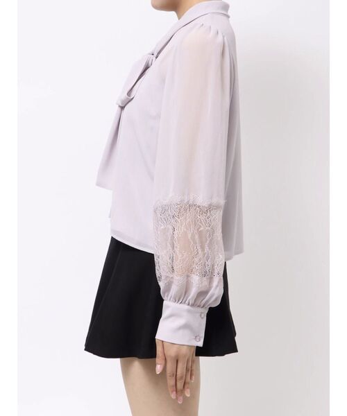 MERCURYDUO(マーキュリーデュオ)の「ポイントレースボウタイブラウス(シャツ/ブラウス・レディース・オフホワイト/ブラック/ラベンダー・FREE)」の18枚目の写真