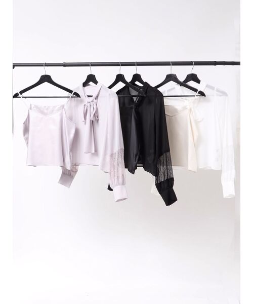 MERCURYDUO(マーキュリーデュオ)の「ポイントレースボウタイブラウス(シャツ/ブラウス・レディース・オフホワイト/ブラック/ラベンダー・FREE)」の12枚目の写真