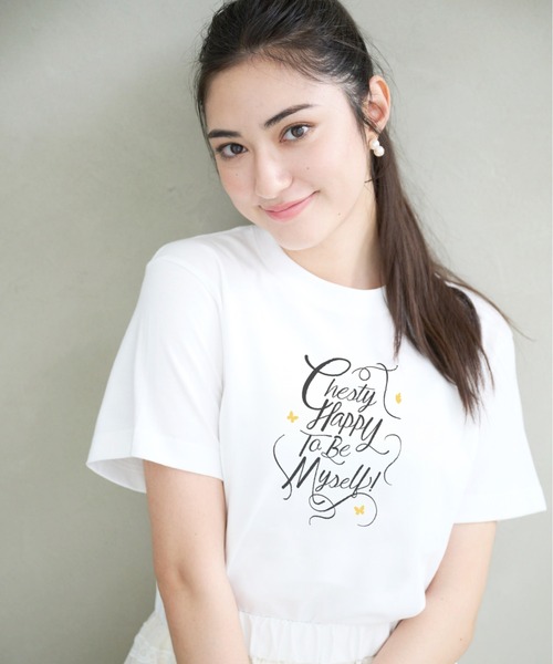 Chesty(チェスティー)の「【ZOZO限定】カリグラフィーTシャツ(Tシャツ/カットソー・レディース・ホワイト・FREE)」の4枚目の写真