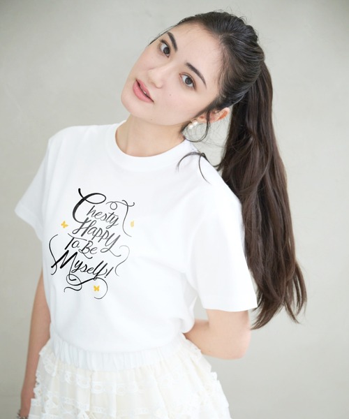 Chesty(チェスティー)の「【ZOZO限定】カリグラフィーTシャツ(Tシャツ/カットソー・レディース・ホワイト・FREE)」の6枚目の写真