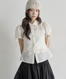 【ヴィンテージ古着】シースルーブラウス Lサイズ相当 レディース 古着 90s USA製 Patchington 花 フラワー アート 総