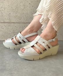 blanc/bleu（ブランブルー）の「【日本製／本革／軽量／3E幅】ふかふかポコポコインソール 異素材グルカサンダル（サンダル）」