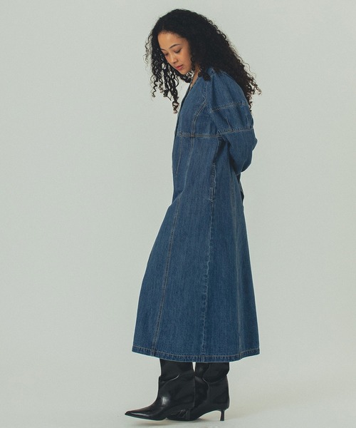 ROSE BUD（ローズバッド）の「(mici)DENIM VOLUME SLEEVE DRESS（ワンピース・レディース・インディゴブルー/ブラック・ONE SIZE）」の22枚目の写真