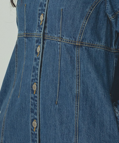 ROSE BUD（ローズバッド）の「(mici)DENIM VOLUME SLEEVE DRESS（ワンピース・レディース・インディゴブルー/ブラック・ONE SIZE）」の14枚目の写真